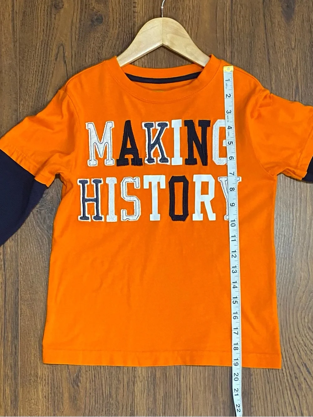 Gymboree Boys ‘Arctic Explorer’ Orange and Navy Long Sleeve Making History Top